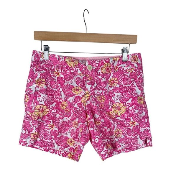 Lilly Pulitzer Pants - Lilly Pulitzer Grace Resort White Pink Chum Bucket Shorts‎ Size 2
